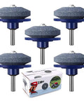 Blue Five Pack Lawn Mower Blade Sharpener For Any Power Drill With Corundum Stones Prolong Blade Life Quick Sharpening