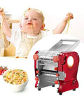 Kick Up Your Pasta Game With This Electric Noodle Machine Cranking Out Homemade Spaghetti And Fresh Dough In Seconds, red, countertop design.