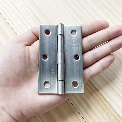 Heavy Duty 2 Pack 3.5 Inch Folding Butt Hinges In 304 Stainless Steel With Brushed Finish For Doors Cabinets Chests Boxes And Lids Includes Mounting Screws Adiyer