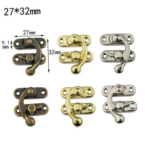 30 Piece Wooden Box Buckle Hasp Latch Hardware Kit For Hold Down Clamps And Toggle Latch, metal hasps, 27x32mm dimensions