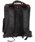 Back view of All In One Tool Backpack With 21 Pockets And Big Interior Includes Removable Magnetic Flashlight And Built In Work Light.