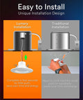 Comparison of Lumary and traditional installation methods for Smart LED Can Lights 5 To 6 Inch, WiFi Recessed RGB Color Changing Downlights, 13W 1100LM, Retrofit Baffle Trim, Works With Alexa Google Assistant And BT Remote, 4 Pack.