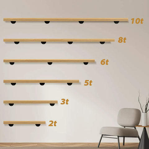10 Foot Solid Wooden Stair Handrail Built Like A Tank For Indoor Outdoor Wall Mount Safety Grab Rail Featuring A Super Grippy Finish Zero Hassle Install On Any Deck Or Porch displayed on a wall.