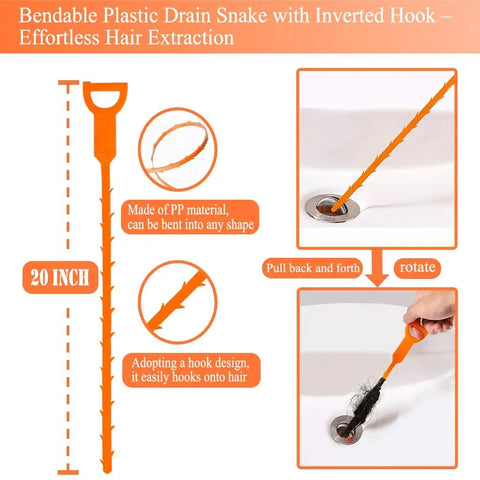 63 Inch Drain Snake Hair Clog Remover Tool With Flexible Grabber Claw Reach For Kitchen Sink Toilet Shower Tub Drains Unclog Hairy Clogs Fast No Fuss Durable Spring Steel Reacher Cleaner For Sewer And Drain