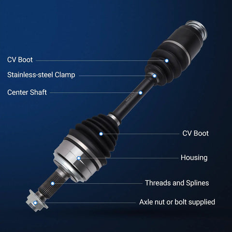 Front CV Axle Shaft Assembly For Honda CR V 2007 2014 Direct Fit Replacement features labeled components and durable design.