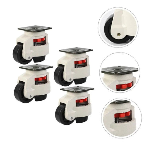 Heavy Duty GD-80F Leveling Casters With 500Kg Load Capacity, swivel workbench transport wheels, black wheel and leveling screw