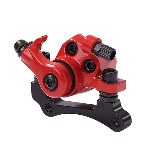 Red mechanical disc brake caliper for 10 inch electric scooters and bikes, aluminum alloy replacement with strong grip