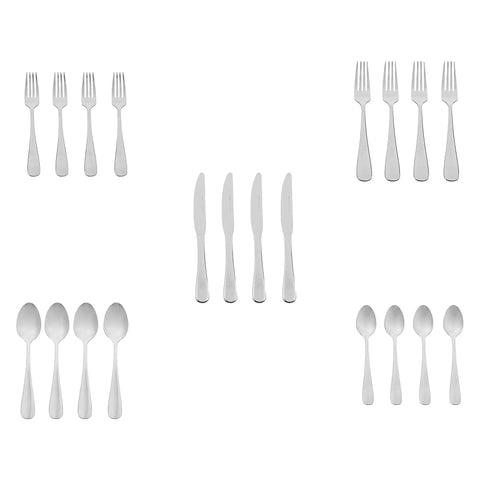 Top Tier Stainless Steel Silverware Set For Four, Pack Of Two Featuring Twenty Rounded Pieces, Dishwasher Safe Round Edge Flatware That Instantly Upgrades Your Kitchen Setup And Handles Any Meal Without Skipping A Beat
