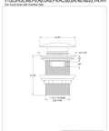 Diagram of Trimscape Tub Drain Shoe Matte Black Solid Brass Toe Touch Drain For Overflow Tub Drains with dimensions and specifications.