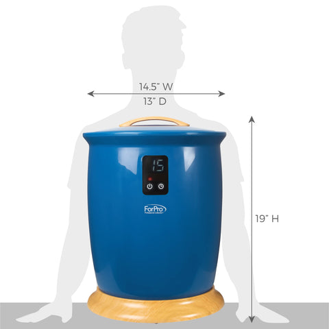 Lux Towel Warmer With Auto Shut Off Four Timer Settings for Home and Bathroom Ideal for At Home Spa Vibes, shown in blue.