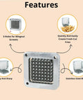 Top Tier Rock Solid 3/8 Inch French Fry Cutter Blade And Pushing Block Replacement Kit features sturdy stainless steel blades and three mounting holes.