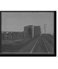Old School Vintage Coaling Station And Water Tank At Mazonia Illinois Wall Art Print 17x22 in black wood frame for office decor