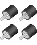 4 Pack M4 Rubber Vibration Isolators 13x13mm Stud Mounts For Mini Split Heat Pumps Diesel Engines Harvesters And Generators Heavy Duty Shock Absorbers That Keep Vibration And Noise Down For Quiet, Smooth Performance Built To Last, four black rubber mounts