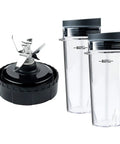 6 Fin Blender Blade Assembly Replacement For BL770 BL780 BL660 With 3.35 Inch Base Includes 2 Pack 16 Oz Cups Food Grade PP And Stainless Steel
