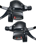 Dope 8 Speed Bike Shifter Lever Set For 3x8 Drivetrain showing left thumb and right 8-speed shifters, visual window visible