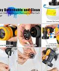 Easy cleaning instructions for Badass Cordless Hvlp Paint Sprayer Designed For 20 Volt Max Packs Electric Spray Gun with nozzle removal.