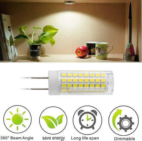 Supersbright Cabinet Glow Up With This 7W GY8.6 Led Bulb Bi Pin Base, Total 730 Lumens Replaces 75W Halogen, No Sweat Undercounter Kitchen Lighting, Tough Ceramic Housing, 6000K Daylight White, 2 Pack