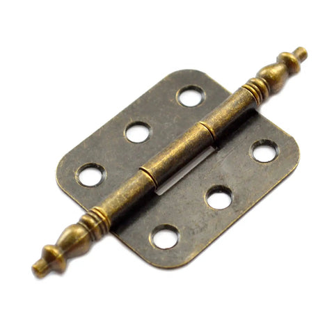 Top Shelf Vintage Folding Hinges With Screws Rock Solid Antique Bronze Zinc Alloy hardware for DIY projects, 70mm x 35mm size.