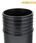 Front view of 4 Inch Quick Connect Splice Fitting For DWV PVC Pipe To 4 Inch ID Flexible Hose with left-hand threaded end.