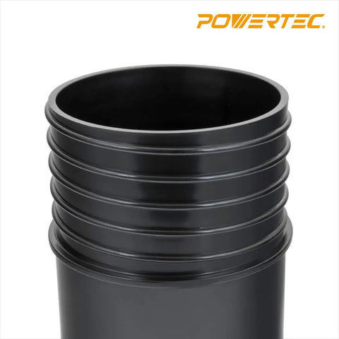 Front view of 4 Inch Quick Connect Splice Fitting For DWV PVC Pipe To 4 Inch ID Flexible Hose with left-hand threaded end.