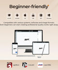 Digital devices displaying software for 5W Desktop Laser Engraver For Beginners With Ultra Precision 0.01mm Dope Cutter.