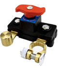 Car Battery Power Cutoff Switch Breaker With Pure Copper High Conductivity for Car Truck Boat RV Marine Use, brass construction, red knob