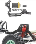 Dope RC Car Chassis Frame for TRX4M 1 18 Scale with LCG Carbon Fiber Build, components and assembled view