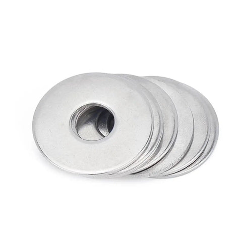 304 Stainless Steel Flat Washers Set 200 Pieces M1.6 To M30 Machine Screw Gaskets For Fasteners That Spread Load And Keep Clamps Tight, Rust Resistant, Ideal For Home, Workshop, Auto And DIY Projects. stacked stainless flat washers
