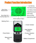 6 in 1 Stud Finder Wall Scanner-Electronic Stud Detector with Magnetic Sensor showing LCD display and function icons.