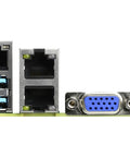 Back panel of Compact Mini ITX Server Motherboard Supports X570 Chipset And Ryzen 5000 Processors with ports.