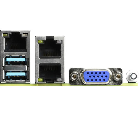 Back panel of Compact Mini ITX Server Motherboard Supports X570 Chipset And Ryzen 5000 Processors with ports.