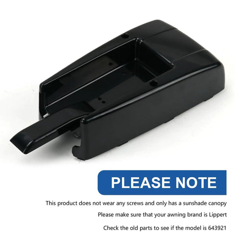 Solera RV Awning Idler Back Cover Replacement 643921 For Lippert Components Regal Head Cover And End Cap Easy DIY Install Compatible With Lippert 8500 Series Solera Awnings Sturdy Drive Idler Back Repair Part, black plastic