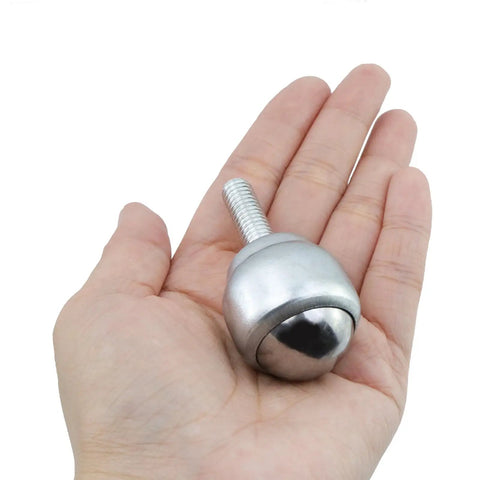 1 Inch Ball Transfer Bearings Set For Caster Units And Conveyors held in hand, showing 360 Degree Universal Rotation Rollers