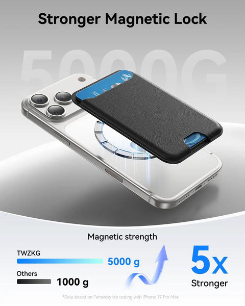 MagSafe Wallet For iPhone 12 13 14 15 16 17 Pro Max And Plus Air Series, Slim Magnetic Card Holder with 5000g lock on phone