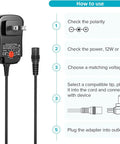 Universal AC Adapter With Do It All Voltage Options 3V 4.5V 5V 6V 7.5V 9V 12V 12W 1000mA For Home Electronics usage instructions