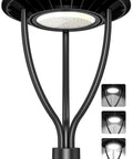 80W LED Post Top Light With Dusk To Dawn Sensor DLC ETL Listed IP65 Waterproof Outdoor Post Top Pole Light 11200 LM 5000K