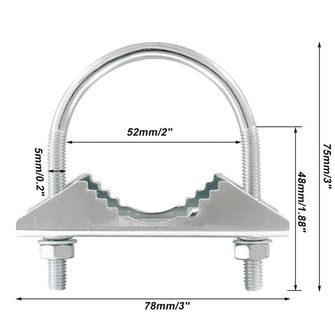 Heavy Duty Rock Solid Double Pack Zinc Plated U Bolt Pipe Clamps For Antenna Masts And Ham Radio Towers Rust Proof Iron Brackets Built Tough For Pickups And Trailers