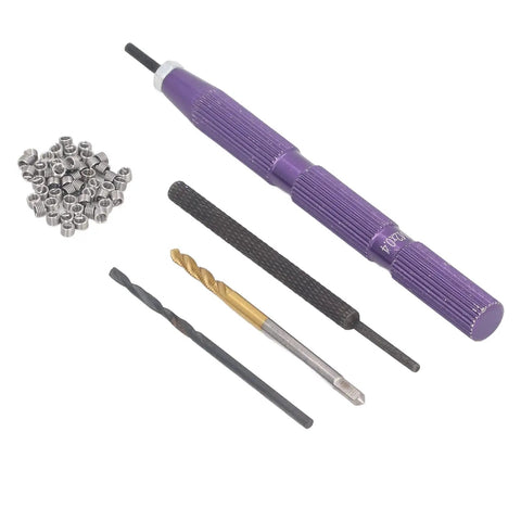 Top Notch 54 Piece Thread Repair Installation Kit Made From Tough 304 Stainless Steel For Fixing Stripped Internal Threads And Upgrading Soft Metal Parts Without Buying New Gear, with insert tools