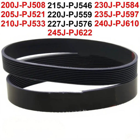 Heavy Duty 13 Rib Conveyor Drive Belt For 200J To 245J Series One Piece Set shown in coiled position