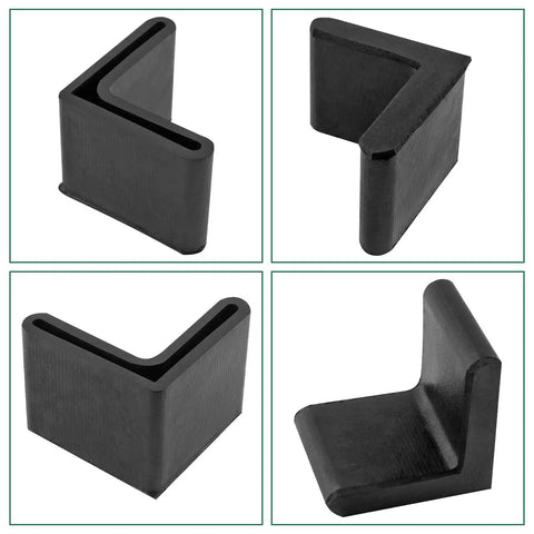 Rubber Angle Iron End Caps 20 Pack Black L Shaped Corner Protectors, heavy duty, 35mm, gripping design for surface protection.