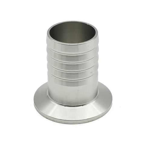 Sanitary Stainless Steel Hose Barb To Tri Clamp Pipe Fittings Boss Grade Range 6mm 8mm 10mm 12mm 14mm 16mm 19mm 25mm 32mm 38mm Barbs With 0.5 Inch 1 Inch 1.5 Inch 2 Inch Clamp Ends SS304 316L Hygienic Food Grade