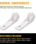 RV Freezer Door Hinge Plate Replacement For 2002244008 And 330019, Fits 2-Way And 3-Way RV Refrigerator Freezers, Heavy Duty Hinge Upgrade For Camper, Trailer, And Van, includes two white hinge plates with mounting screws