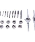 Tap Die Set With Tool Steel Threading Kit For DIY Car Repair And Model Processing Built Tough Cast Iron And Aluminum Tapping Power Tools For Mechanical Transmission And Thread Cutting Projects, 20-piece set