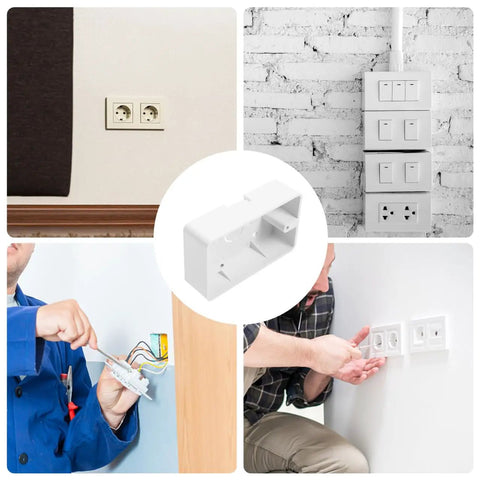 Wall Mount Outlet Boxes 5-Pack, Durable ABS Electrical Enclosures For Low Voltage Wiring, Safe, Easy Install Junction Boxes For Home, Garage, Or Office Projects. White surface-mount box for wiring