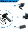 Full Twist Throttle Upgrade For E Bikes And Scooters, 48V 3 Pin Universal Throttle With LCD Display And Key Lock, Waterproof Electric Bike Grips