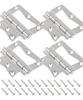 4-pack stainless steel butterfly hinges with mounting screws for RV/mobile home interior doors