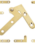4 Sets Up And Down Pivot Door Hinges For Kitchen Cabinets Rotating 360 Degree Copper Finish Hidden Rotatable Hardware
