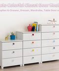 Colorful Ceramic Drawer Knobs Set Of Ten Glossy Round Cabinet Knobs For Dressers Cabinets Chests And Wardrobes Cute Playful Finish Durable And Easy To Install Perfect For Your Home DIY Makeover on white dresser drawers