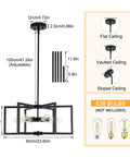 Drop-Dead Gorgeous 23.6 Inch Black Farmhouse Chandelier With Six Lights And Fully Adjustable Drop for flat, vaulted, or sloped ceilings.