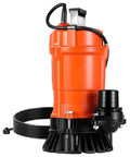 Beast Submersible Trash Pump 2000 GPH At 120V With Cast Iron Body 2 Inch Discharge and 39 Foot Max Lift, shown upright with cord.